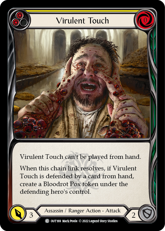 Virulent Touch (Yellow) [OUT169] (Outsiders)  Rainbow Foil | Pegasus Games WI
