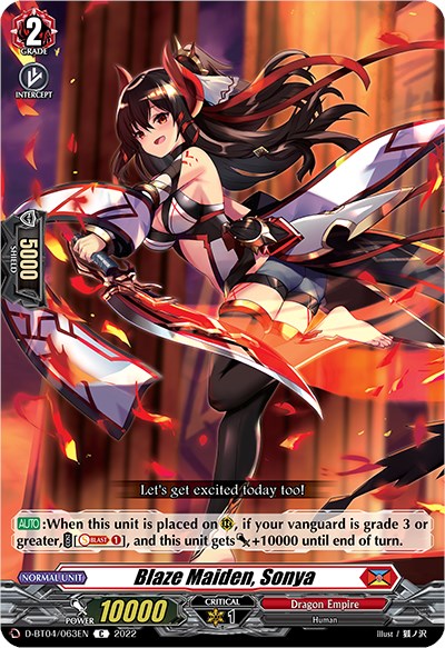 Blaze Maiden, Sonya (D-BT04/063EN) [Awakening of Chakrabarthi] | Pegasus Games WI