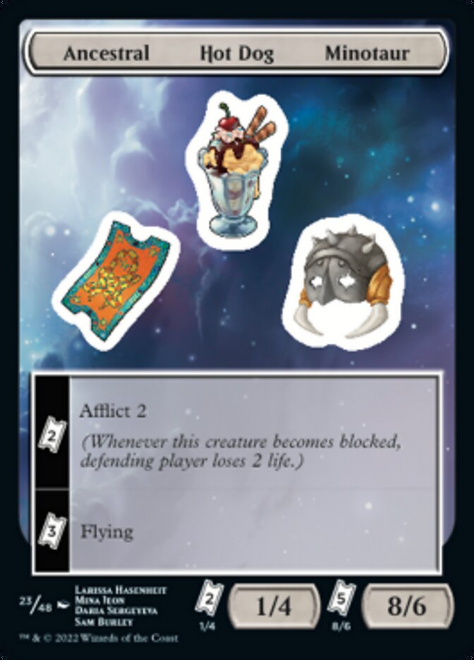 Ancestral Hot Dog Minotaur [Unfinity Stickers] | Pegasus Games WI