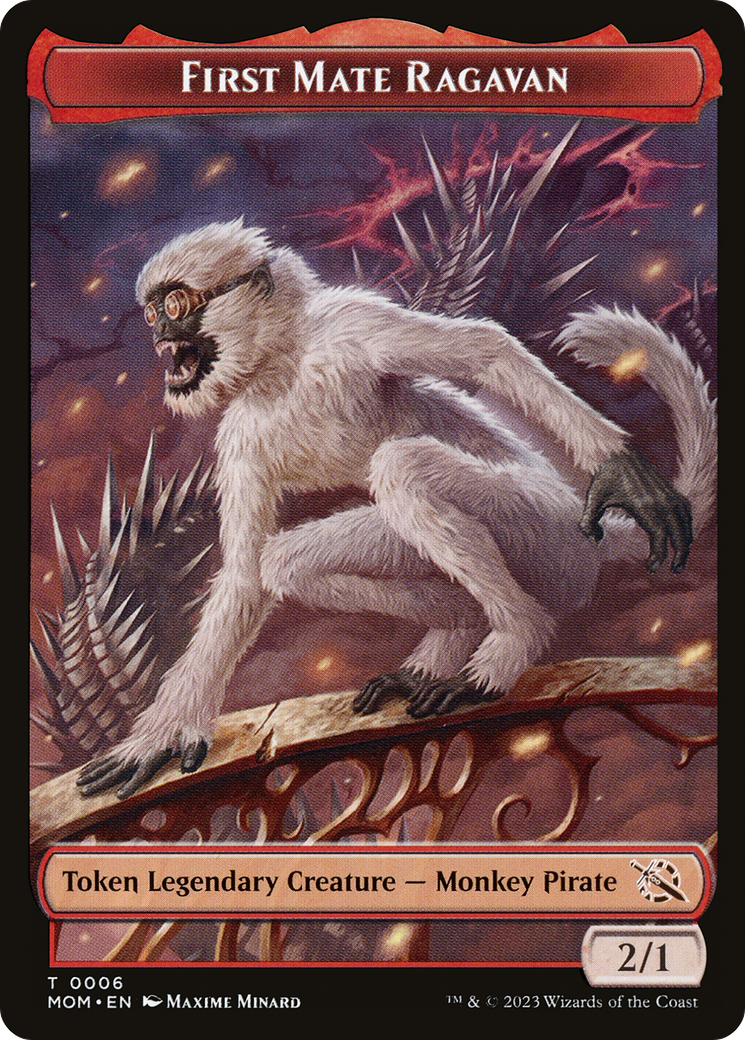 First Mate Ragavan // Teferi's Talent Emblem Double-Sided Token [March of the Machine Commander Tokens] | Pegasus Games WI