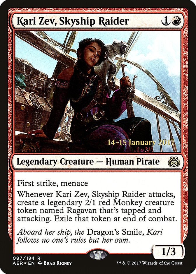 Kari Zev, Skyship Raider [Aether Revolt Prerelease Promos] | Pegasus Games WI