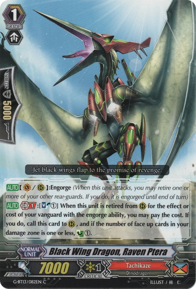 Black Wing Dragon, Raven Ptera (G-BT13/082EN) [Ultimate Stride] | Pegasus Games WI