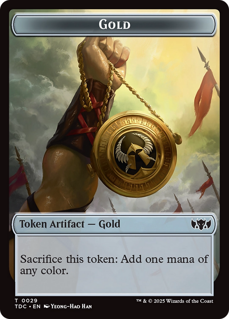 Elemental (0016) // Gold Double-Sided Token [Tarkir: Dragonstorm Commander Tokens] | Pegasus Games WI