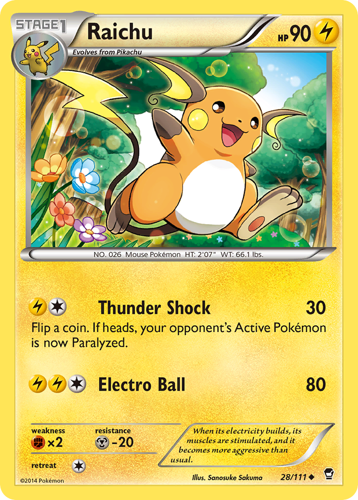 Raichu (28/111) [XY: Furious Fists] | Pegasus Games WI