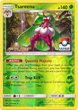Tsareena (20/149) (League 4th Place) [Sun & Moon: Base Set] | Pegasus Games WI