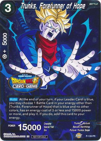 Trunks, Forerunner of Hope (Championship Final 2019) (P-139) [Tournament Promotion Cards] | Pegasus Games WI