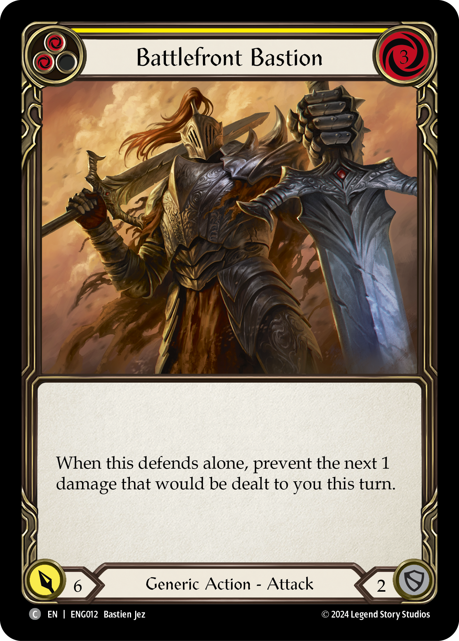 Battlefront Bastion (Yellow) [ENG012] (Part the Mistveil Enigma Blitz Deck) | Pegasus Games WI