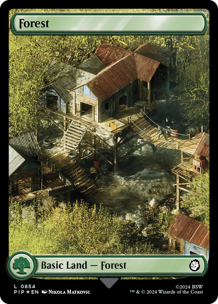 Forest (0854) (Surge Foil) [Fallout] | Pegasus Games WI