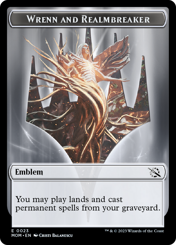 Wrenn and Realmbreaker Emblem [March of the Machine Tokens] | Pegasus Games WI