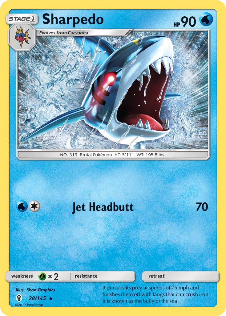 Sharpedo (28/145) [Sun & Moon: Guardians Rising] | Pegasus Games WI