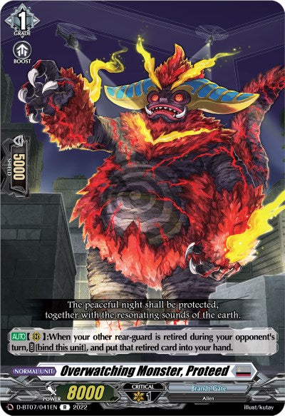 Overwatching Monster, Proteed (D-BT07/041EN) [Raging Flames Against Emerald Storm] | Pegasus Games WI