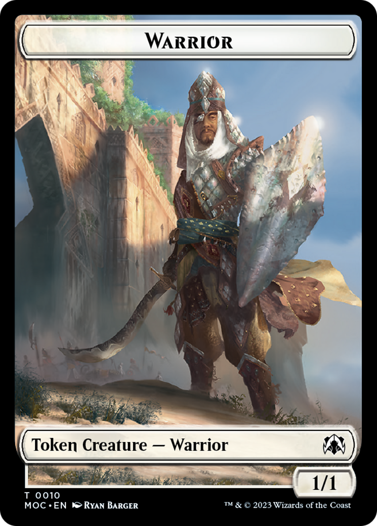 Warrior // Elspeth, Sun's Champion Emblem Double-Sided Token [March of the Machine Commander Tokens] | Pegasus Games WI