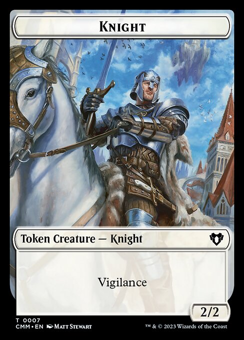 Treasure // Knight Double-Sided Token [Commander Masters Tokens] | Pegasus Games WI