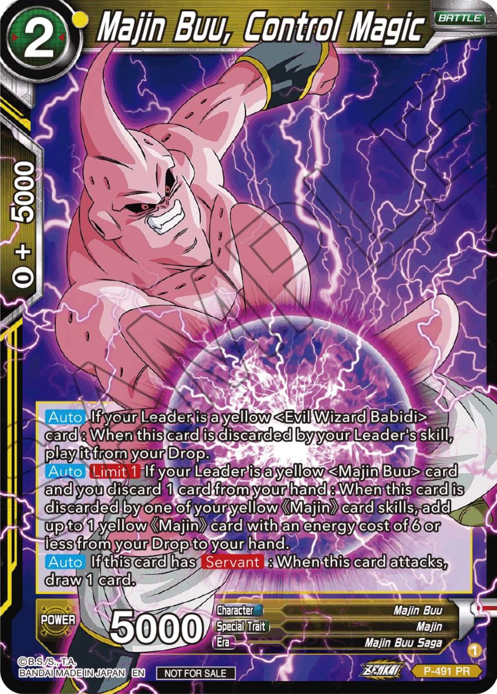 Majin Buu, Control Magic (Zenkai Series Tournament Pack Vol.3) (P-491) [Tournament Promotion Cards] | Pegasus Games WI