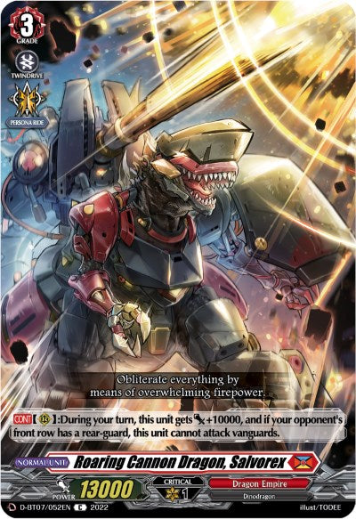 Roaring Cannon Dragon, Salvorex (D-BT07/052EN) [Raging Flames Against Emerald Storm] | Pegasus Games WI