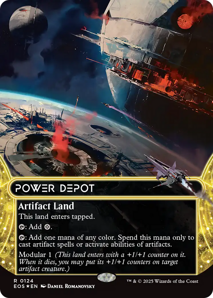 Power Depot (0124) (Borderless) (Galaxy Foil) [Edge of Eternities: Stellar Sights] | Pegasus Games WI