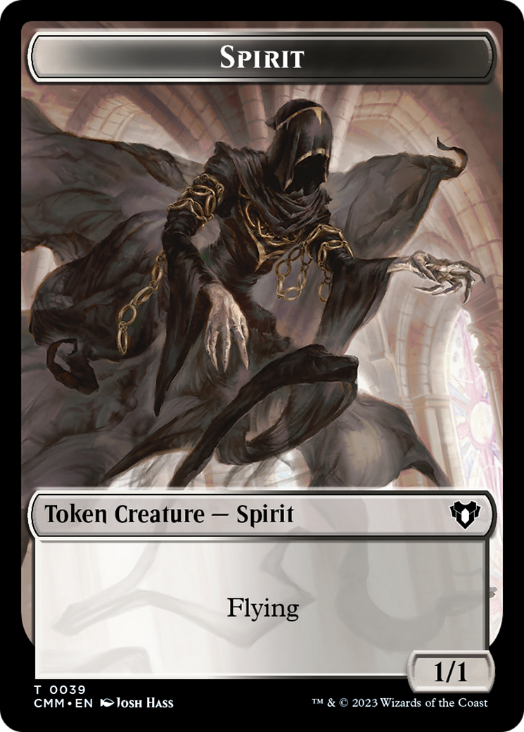 Spirit (0039) // Zombie (0013) Double-Sided Token [Commander Masters Tokens] | Pegasus Games WI