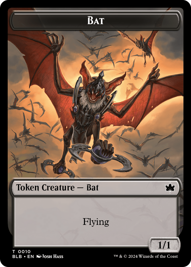 Bat // Warren Warleader Double-Sided Token [Bloomburrow Tokens] | Pegasus Games WI