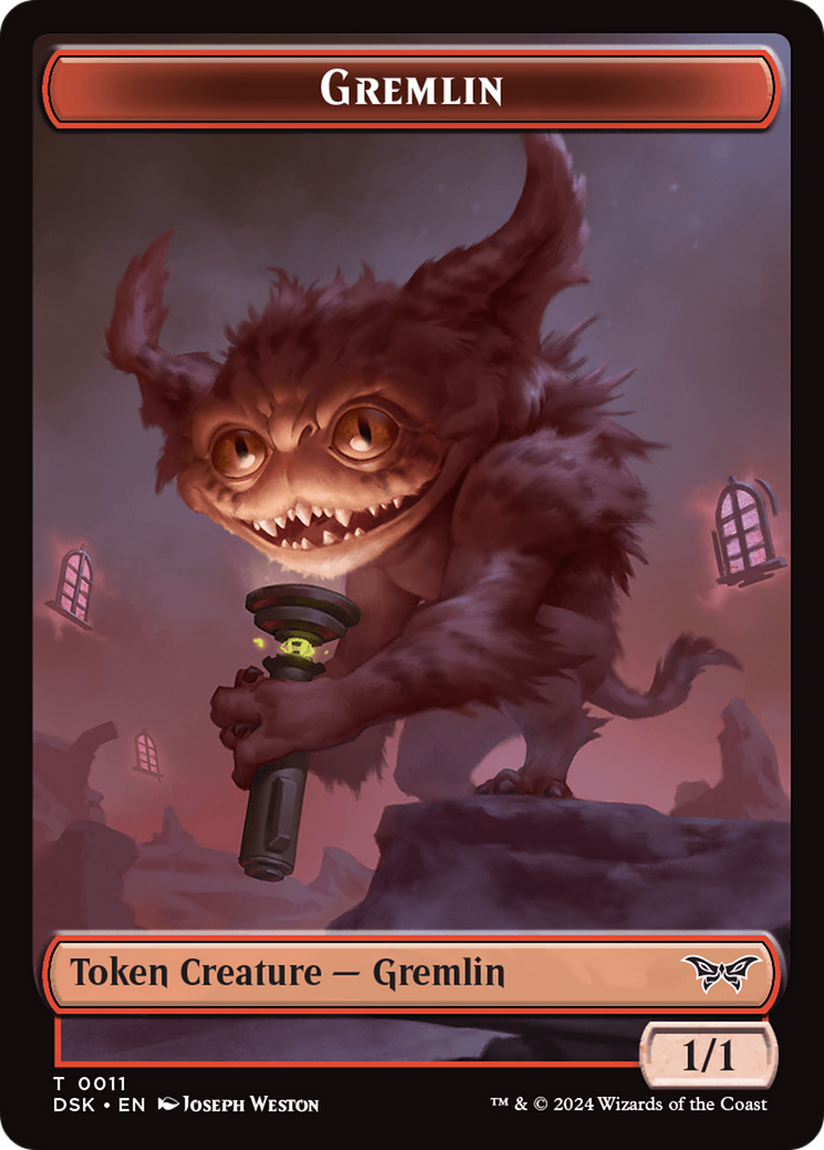 Gremlin // Manifest Double-Sided Token [Duskmourn: House of Horror Tokens] | Pegasus Games WI