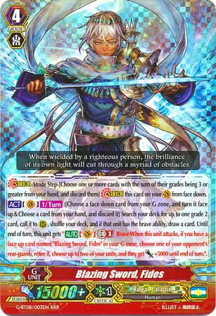 Blazing Sword, Fides (G-BT08/003EN) [Absolute Judgment] | Pegasus Games WI