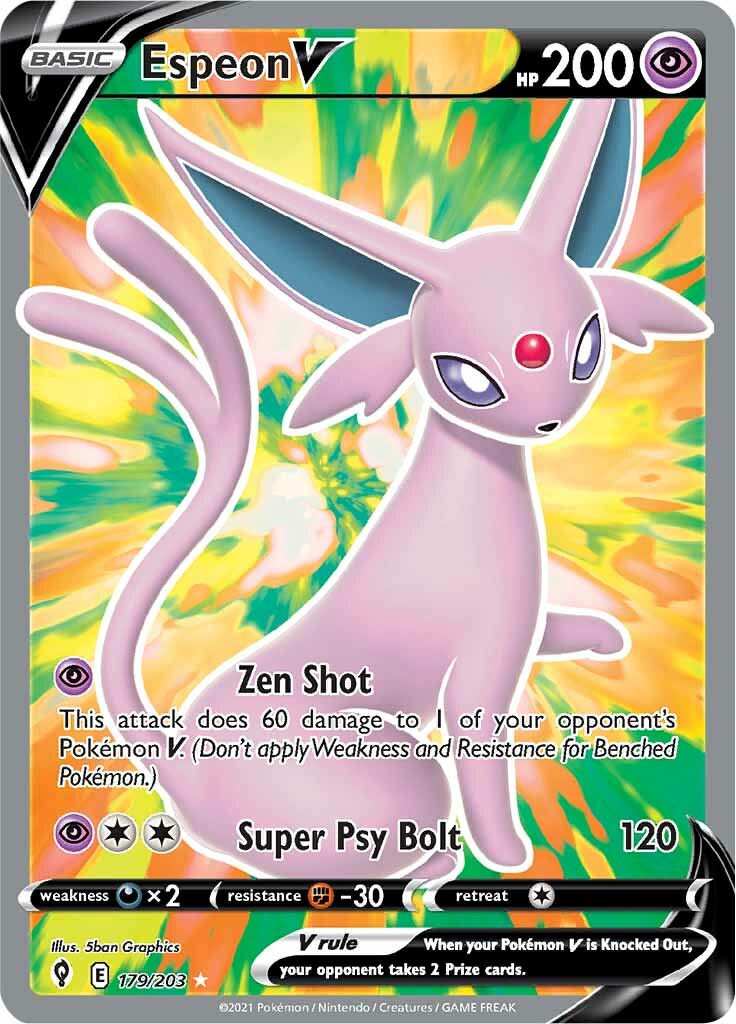 Espeon V (179/203) [Sword & Shield: Evolving Skies] | Pegasus Games WI