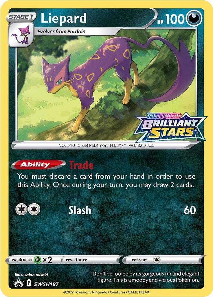 Liepard (SWSH187) (Prerelease Promo) [Sword & Shield: Black Star Promos] | Pegasus Games WI