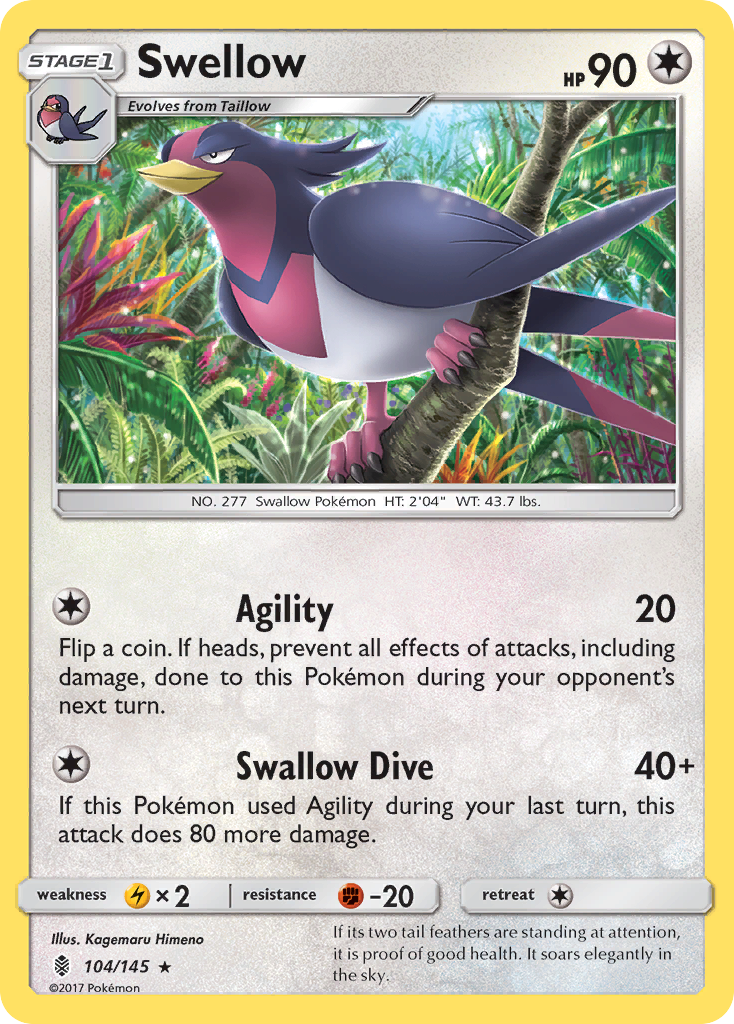 Swellow (104/145) [Sun & Moon: Guardians Rising] | Pegasus Games WI