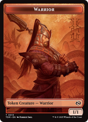Dragon (0011) // Warrior Double-Sided Token [Tarkir: Dragonstorm Tokens] | Pegasus Games WI