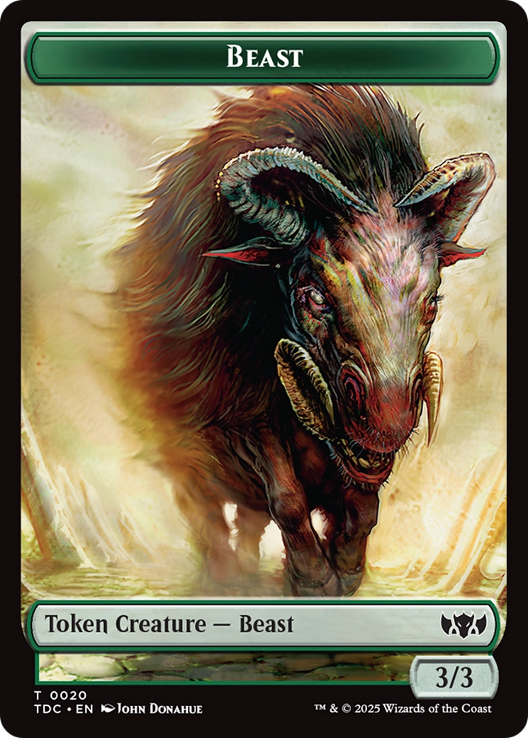 Beast // Treasure Double-Sided Token [Tarkir: Dragonstorm Commander Tokens] | Pegasus Games WI