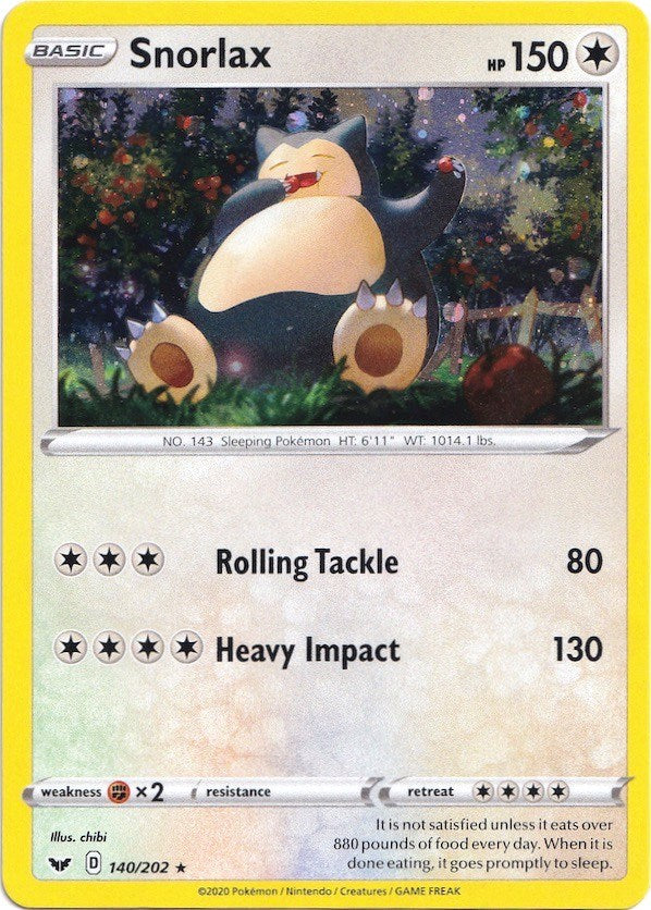 Snorlax (140/202) (Cosmos Holo) [Sword & Shield: Base Set] | Pegasus Games WI