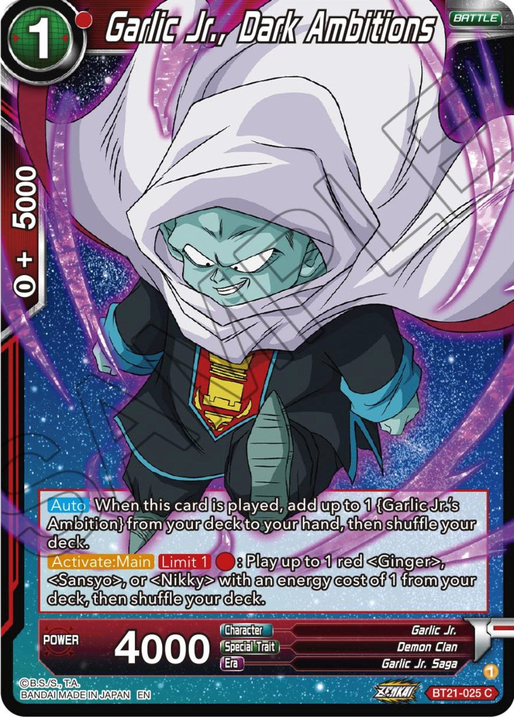 Garlic Jr., Dark Ambitions (BT21-025) [Wild Resurgence] | Pegasus Games WI