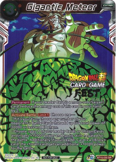 Gigantic Meteor (Card Game Fest 2022) (BT15-030) [Tournament Promotion Cards] | Pegasus Games WI