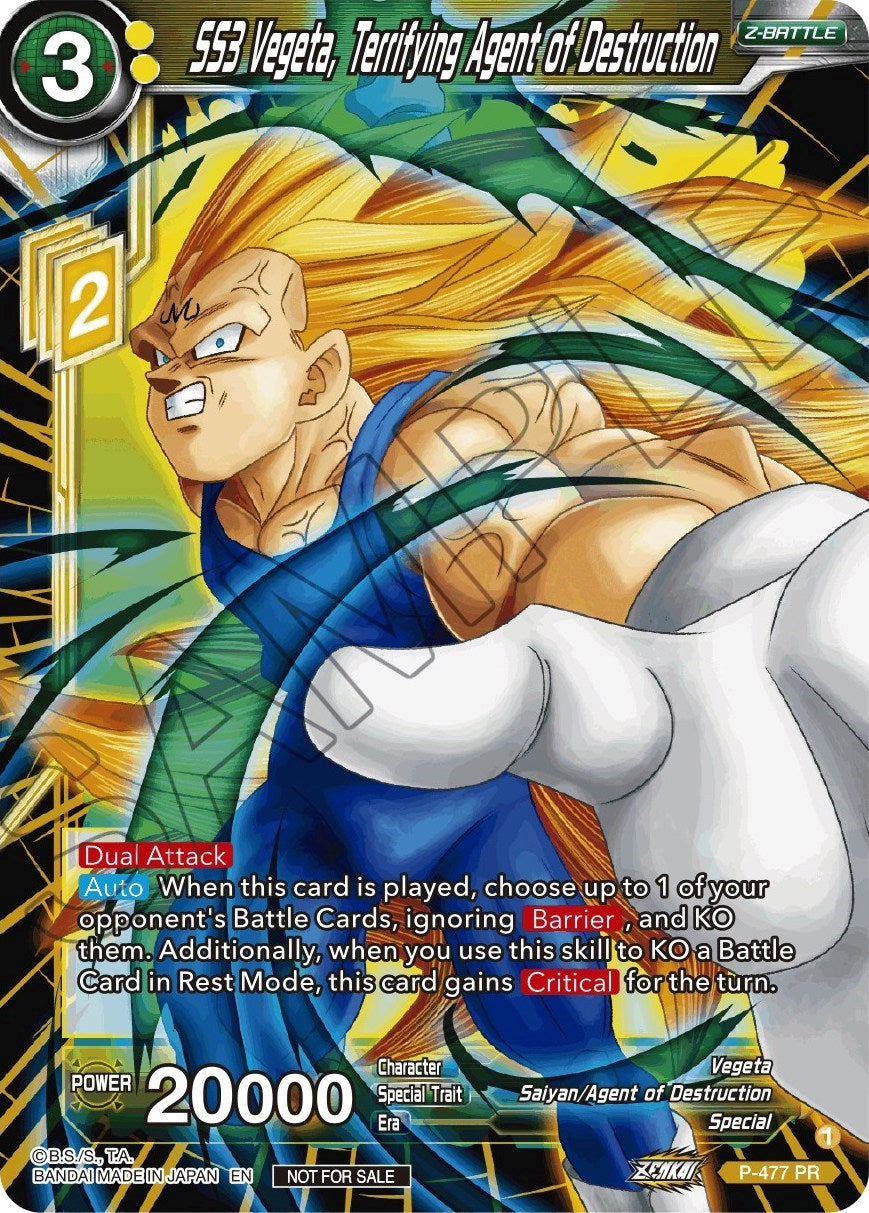 SS3 Vegeta, Terrifying Agent of Destruction (Silver Foil) (P-477) [Tournament Promotion Cards] | Pegasus Games WI