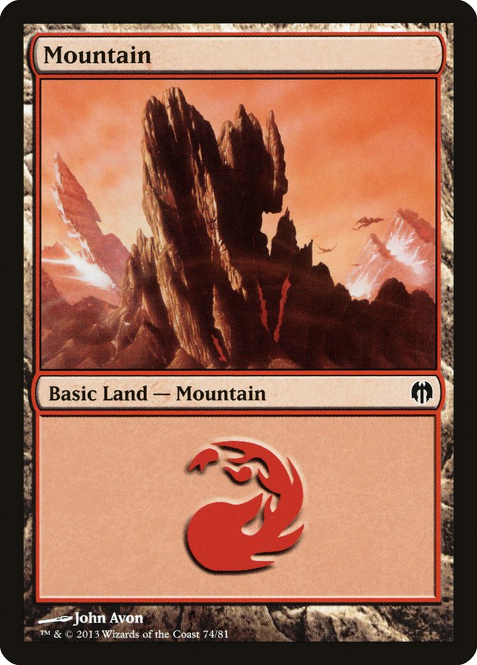 Mountain (74) [Duel Decks: Heroes vs. Monsters] | Pegasus Games WI