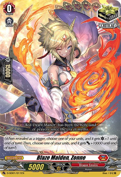 Blaze Maiden, Zonne (D-SD01/011EN) [Yu-yu Kondo: Holy Dragon] | Pegasus Games WI