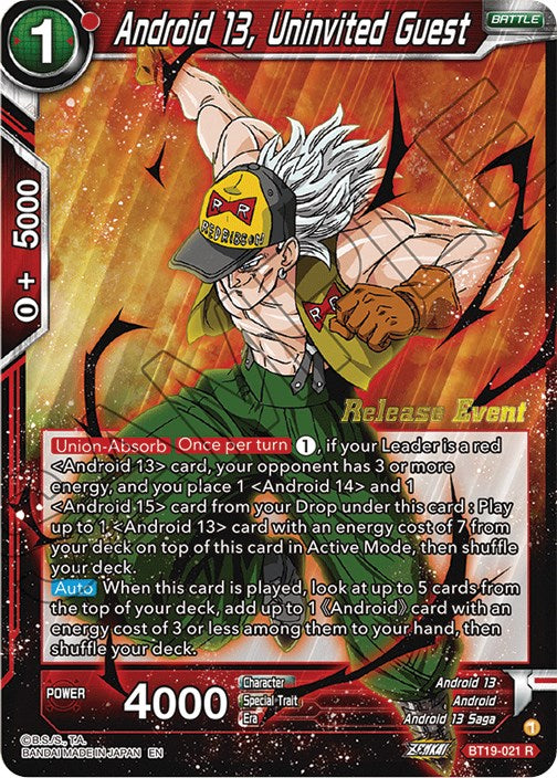 Android 13, Uninvited Guest (Fighter's Ambition Holiday Pack) (BT19-021) [Tournament Promotion Cards] | Pegasus Games WI
