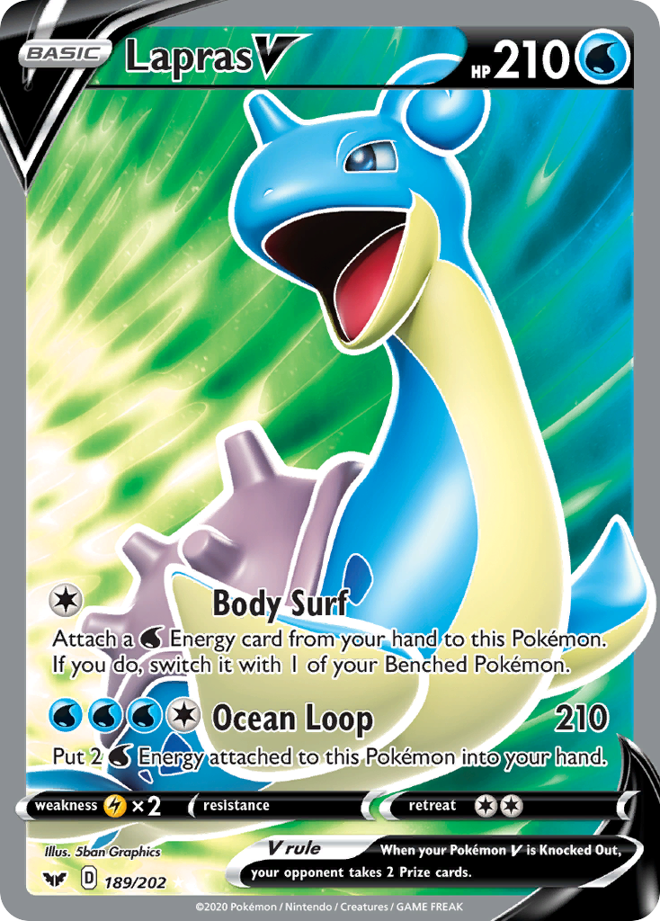 Lapras V (189/202) [Sword & Shield: Base Set] | Pegasus Games WI
