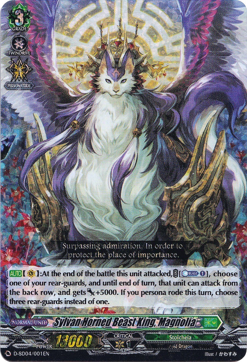 Sylvan Horned Beast King, Magnolia (Parallel Foil) (D-SD04/001EN) [Megumi Okura: Sylvan King] | Pegasus Games WI
