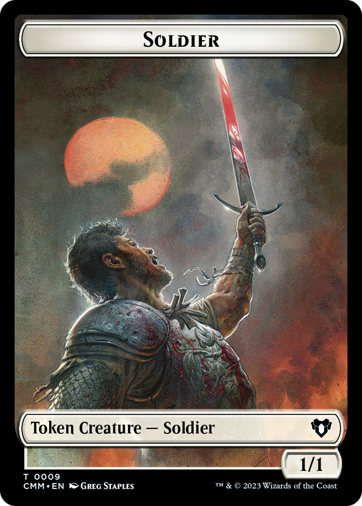Soldier // Elephant Double-Sided Token [Commander Masters Tokens] | Pegasus Games WI