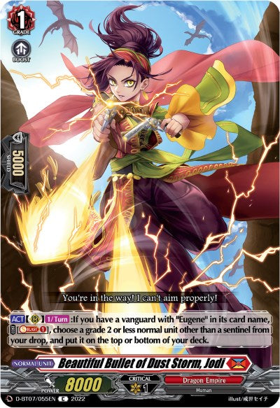 Beautiful Bullet of Dust Storm, Jodi (D-BT07/055EN) [Raging Flames Against Emerald Storm] | Pegasus Games WI