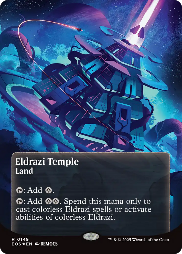 Eldrazi Temple (0149) (Borderless) (Galaxy Foil) [Edge of Eternities: Stellar Sights] | Pegasus Games WI