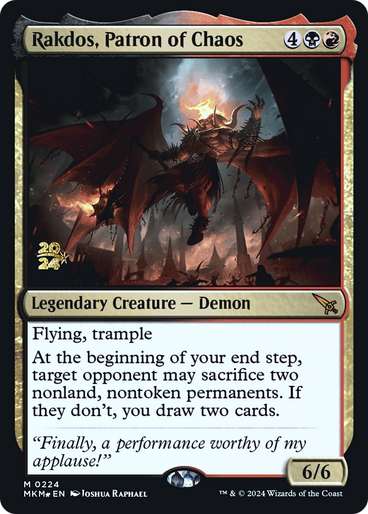 Rakdos, Patron of Chaos [Murders at Karlov Manor Prerelease Promos] | Pegasus Games WI