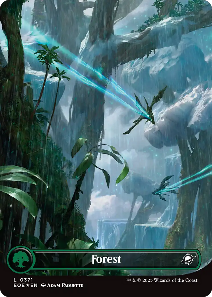 Forest (0371) (Borderless) (Galaxy Foil) [Edge of Eternities] | Pegasus Games WI
