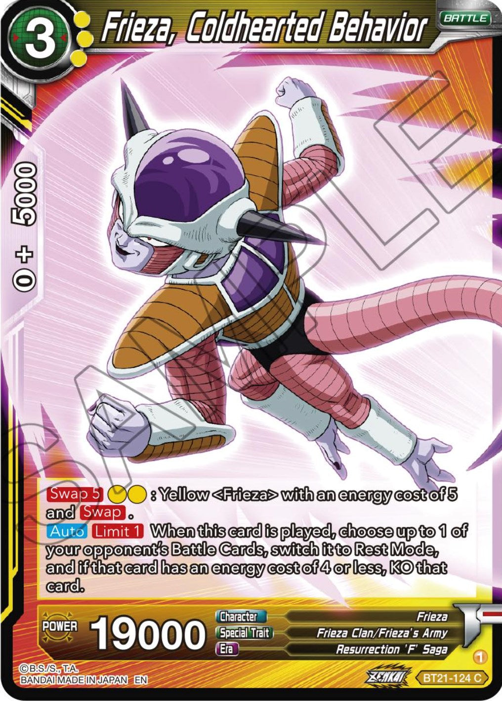 Frieza, Coldhearted Behavior (BT21-124) [Wild Resurgence] | Pegasus Games WI