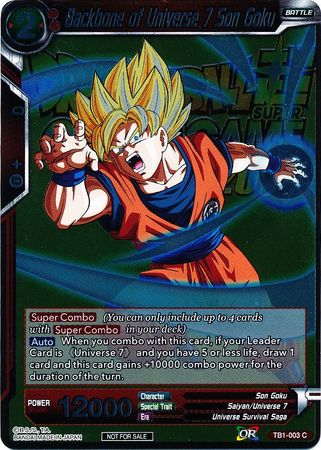 Backbone of Universe 7 Son Goku (Metallic Foil) (Event Pack 2018) (TB1-003) [Promotion Cards] | Pegasus Games WI