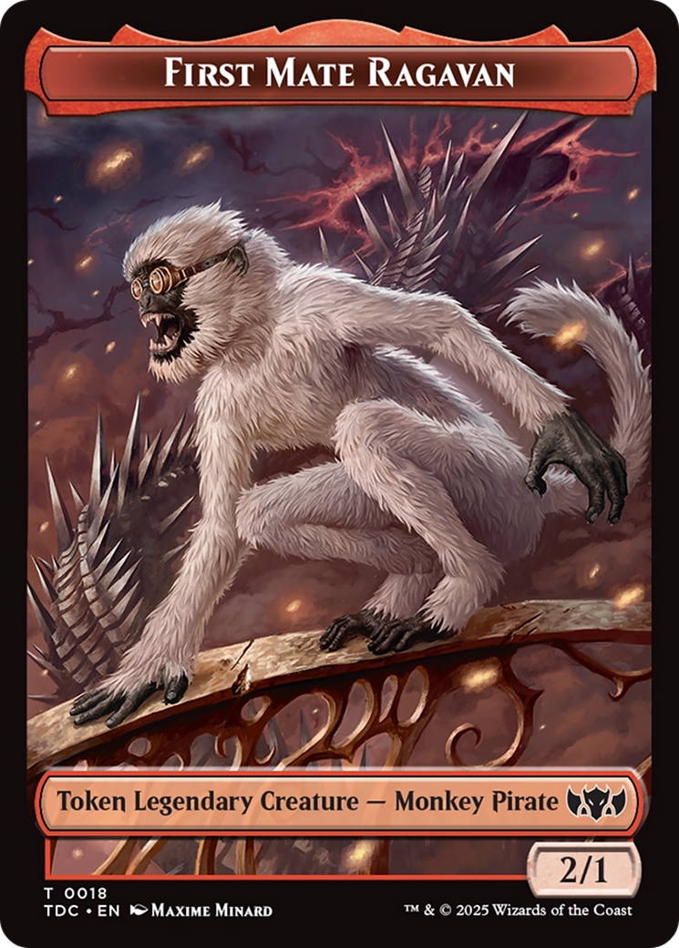 First Mate Ragavan // Treasure Double-Sided Token [Tarkir: Dragonstorm Commander Tokens] | Pegasus Games WI