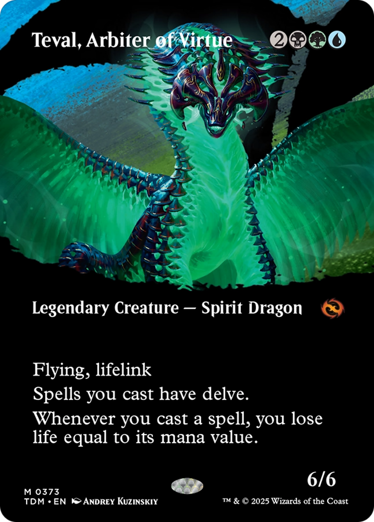 Teval, Arbiter of Virtue (Borderless) [Tarkir: Dragonstorm] | Pegasus Games WI