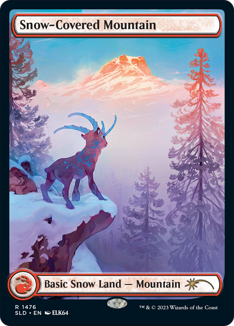 Snow-Covered Mountain (1476) (Rainbow Foil) [Secret Lair Drop Series] | Pegasus Games WI