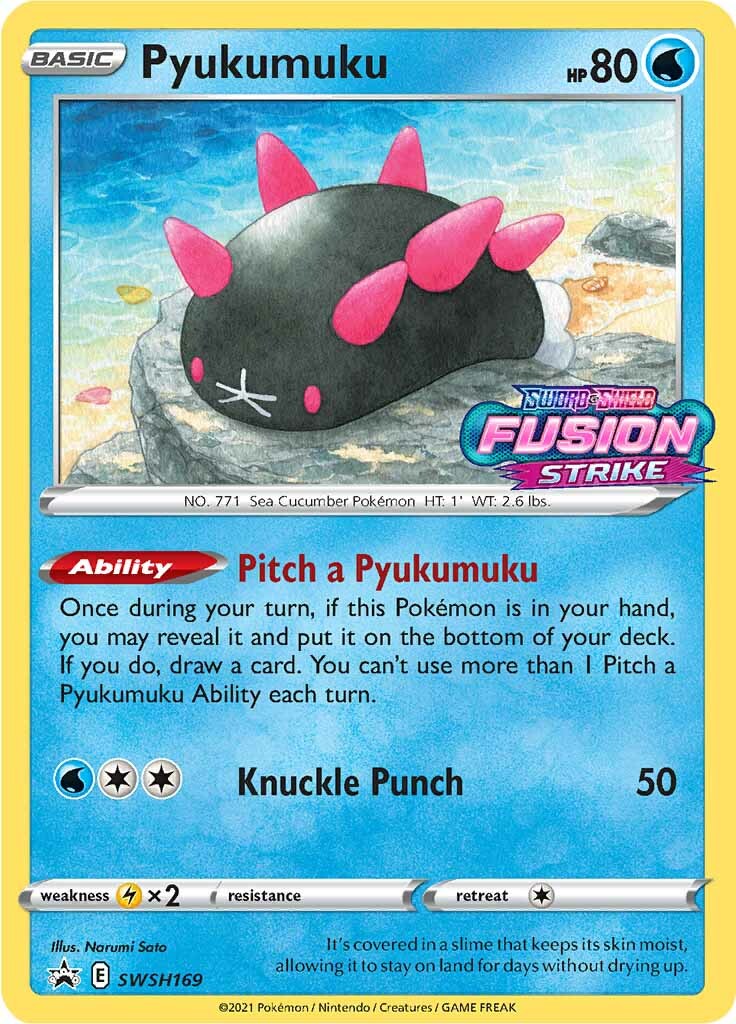 Pyukumuku (SWSH169) (Prerelease Promo) [Sword & Shield: Black Star Promos] | Pegasus Games WI