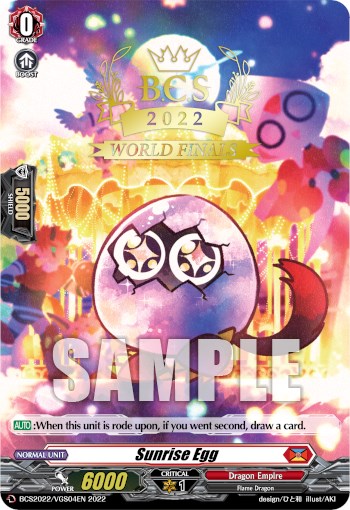 Sunrise Egg (Worlds Finals 2022) (BCS2022/VGS04EN) [Bushiroad Event Cards] | Pegasus Games WI